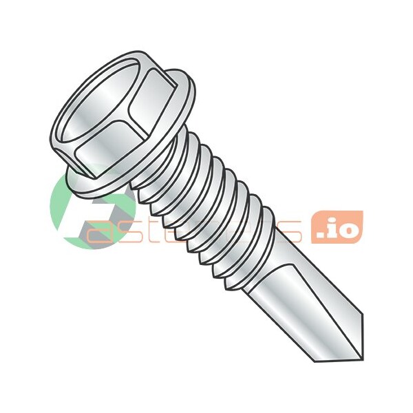 Newport Fasteners Self-Drilling Screw, 1/4"-20 x 2 in, Zinc Plated Steel Hex Head Hex Drive, 1000 PK 877692 - main
